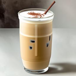 A chilled, creamy blend of spiced chai tea and milk, lightly sweetened.
